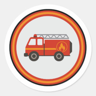 Adesivo Redondo Caminhão de bombeiros