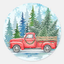 Adesivo Redondo Caminhão de Casamento no inverno Russo