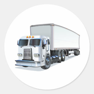 Adesivo Redondo Caminhão de desenho