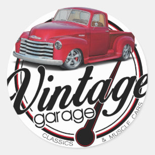 Adesivo Redondo Caminhão de Garagem Vintage