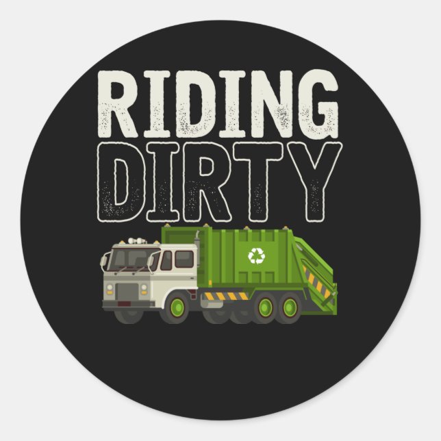 Adesivo Redondo Caminhão de Lixo Catita Lixo Dia do Lixo (Frente)