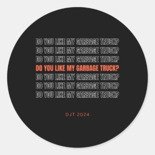 Adesivo Redondo Caminhão de lixo do Trump 