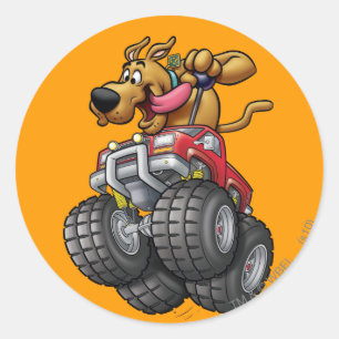 Adesivo Redondo Caminhão do Doo-Monstro de Scooby