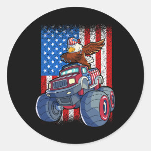 Adesivo Redondo Caminhão Eagle Monster 4 de julho Boys American Fl