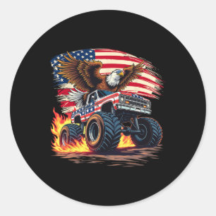 Adesivo Redondo Caminhão Monstro Bald Eagle - Bandeira Americana 4