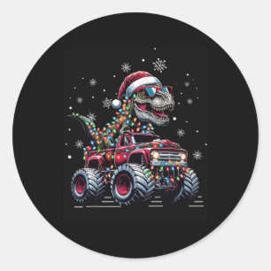 Adesivo Redondo Caminhão Monstro Dinossauro Trex Natal Meninos Cri