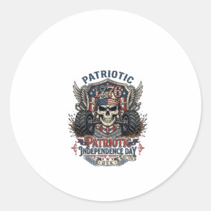 Adesivo Redondo Caminhão Monstro Patriótico 1776 Crânio Off Road P