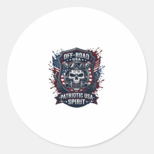 Adesivo Redondo Caminhão Monstro Patriótico 1776 Off Road Skull Ca
