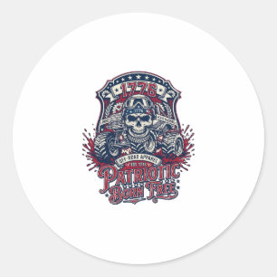 Adesivo Redondo Caminhão Monstro Patriótico 1776 Off Road Skull Pe