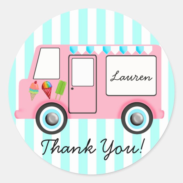 Adesivo Redondo Caminhão sorvete (Frente)