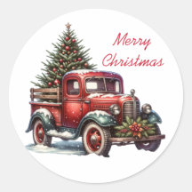 Caminhão Vermelho Vintage de Natal velho