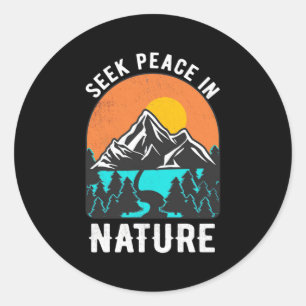 Adesivo Redondo Caminhar Pela Paz Na Natureza