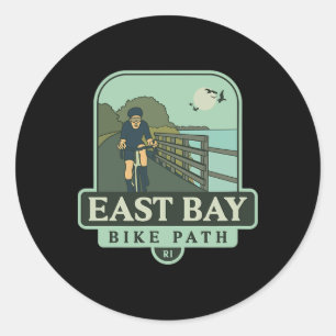 Adesivo Redondo Caminho de Bicicleta East Bay - Rhode Island (cicl