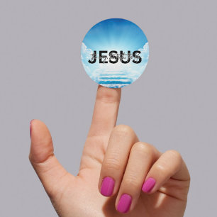 Adesivo Redondo Caminho de Jesus, verdade, vida João 14:6 Escadas