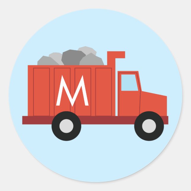 Adesivo Redondo Caminhões Boys Nome de Criança Bonita Envelope Vin (Frente)