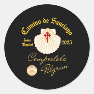 Adesivo Redondo Camino De Santiago Anno Domini 2023 Scallop Shell