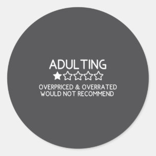 Adesivo Redondo Camisa Adulto Engraçado Adulto 1 Avaliação Estrela