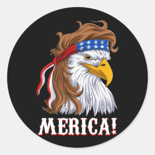 Adesivo Redondo Camisa Águia Bandeira Americana Homem Rapaz