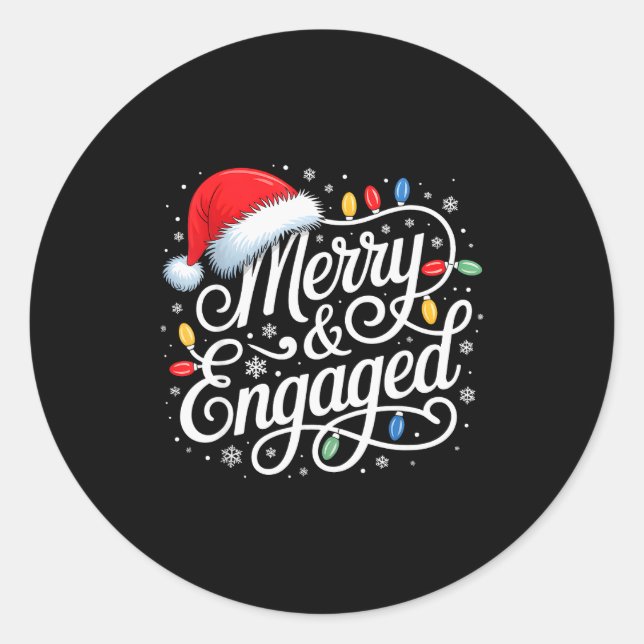 Adesivo Redondo Camisa Alegre e Engajada Casal de Natal Combinando (Frente)
