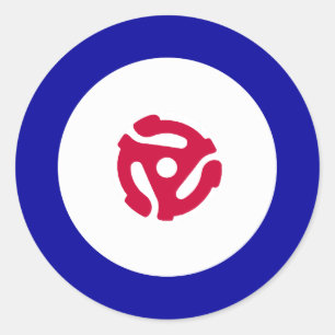 Adesivo Redondo Camisa-Alvo de 45 rpm