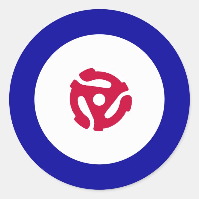 Adesivo Redondo Camisa-Alvo de 45 rpm (Frente)