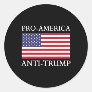 Adesivo Redondo Camisa Anti-Trump - Bandeira Americana Dos Eua Res