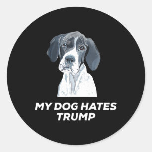 Adesivo Redondo Camisa Anti Trump Meu Cachorro Odeia Trump