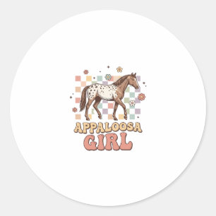 Adesivo Redondo Camisa Appaloosa Girl Vintage Cavalo Western Desig
