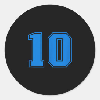 Adesivo Redondo Camisa azul sem mangas número #10 da equipe esport