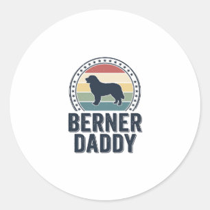 Adesivo Redondo Camisa Berner Daddy Vintage Dog Dad Vector Design_