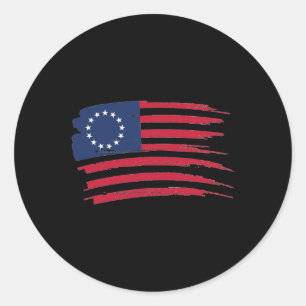 Adesivo Redondo Camisa Betsy Ross 4 de Julho Bandeira Americana 17