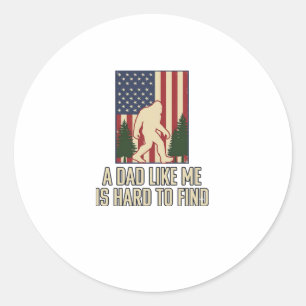 Adesivo Redondo Camisa Bigfoot Pai Bandeira Americana Vintage Desi