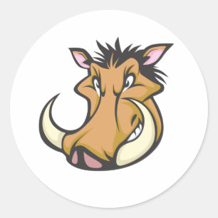 Adesivo Redondo Camisa bonito dos desenhos animados de Warthog