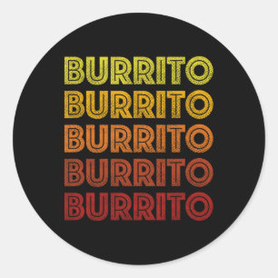 Adesivo Redondo Camisa Burrito Retrotraje Vintage Burritos Cinco D