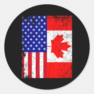 Adesivo Redondo Camisa Canadense Americana Usa Canadá Bandeira 4 D