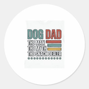 Adesivo Redondo Camisa com Impressão de Pata Vintage Dog Dad The S