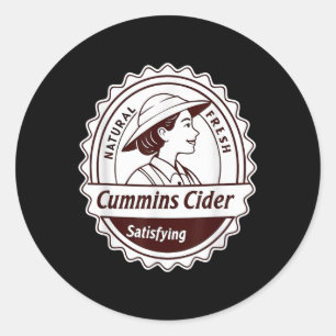 Adesivo Redondo Camisa Cummins Cider - Presente de Piada Engraçada