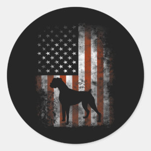 Adesivo Redondo Camisa da Bandeira Americana Boxer Usa 4 de Julho