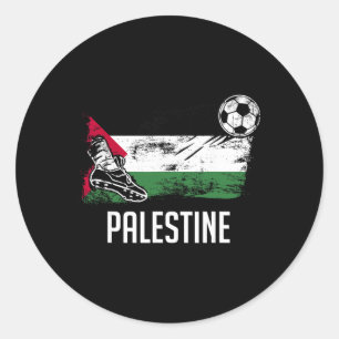 Adesivo Redondo Camisa da Bandeira da Palestina Time de Futebol Pa