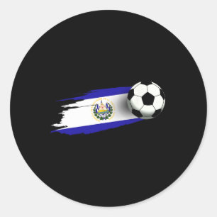 Adesivo Redondo Camisa da Bandeira de El Salvador Time de Futebol