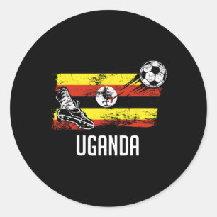 Adesivo Redondo Camisa da Bandeira de Uganda Time de Futebol Ugand