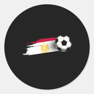 Adesivo Redondo Camisa da bandeira do Egito Time de futebol egípci