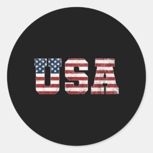 Adesivo Redondo Camisa da Bandeira Patriótica Americana Homens Mul