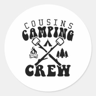 Adesivo Redondo Camisa da Equipe de Acampamento de Primos 2025 Fér