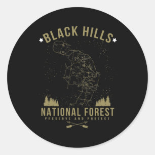 Adesivo Redondo Camisa da Floresta Nacional Black Hill Dakota do S