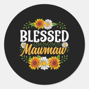 Adesivo Redondo Camisa da Mawmaw Abençoada Dia das Mães Presente F