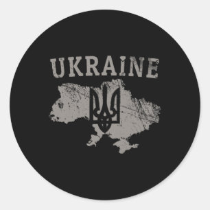 Adesivo Redondo Camisa da Ucrânia Zelensky Ucraniano Tryzub Patrió