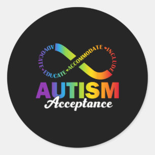 Adesivo Redondo Camisa de Aceitação Conscientização do Autismo Sím