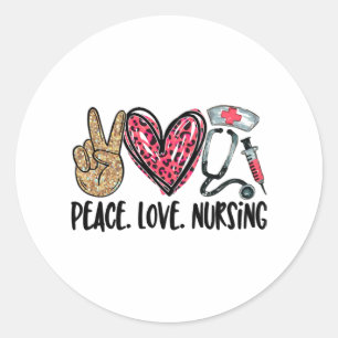 Adesivo Redondo camisa de amamentação de amor pela paz