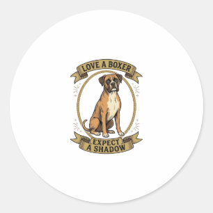 Adesivo Redondo Camisa de Amante de Cachorro Boxer com Gravação Vi